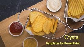  Presentation with corrugated potato chips - Colorful PPT layouts enhanced with thick ridge cut potato chips backdrop and a  colored foreground