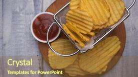  Presentation with food potato chips crisps snacks - Amazing slides having thick ridge cut potato chips backdrop and a tawny brown colored foreground