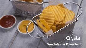  Presentation with potato chips - Cool new presentation theme with thick ridge cut potato chips backdrop and a gray colored foreground