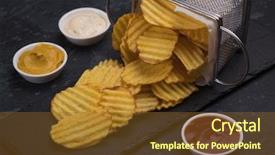  Presentation with corrugated potato chips - PPT theme having thick ridge cut potato chips background and a tawny brown colored foreground