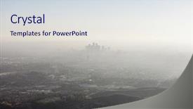  Presentation with smog - PPT theme having thick summer smog smothering los background and a sky blue colored foreground