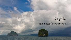  Presentation with moving sea - Slide deck having thick thunderstorm clouds moving background and a light gray colored foreground