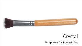  Presentation with paint brush - Presentation theme enhanced with thick wooden paint brush isolated background and a white colored foreground