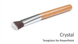  Presentation with paint brush - Presentation theme consisting of thick wooden paint brush isolated background and a  colored foreground