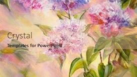  Presentation with lilac bush - PPT theme featuring thickets-of-lilac-bush background and a lemonade colored foreground