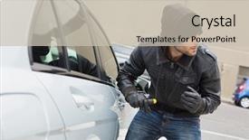  Presentation with broad - PPT layouts enhanced with thief breaking into car background and a soft green colored foreground