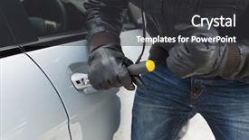  Presentation with broad - Amazing PPT layouts having thief breaking into car backdrop and a dark gray colored foreground