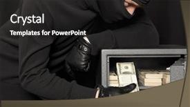  Presentation with safe - Amazing presentation having thief burglar stealing money backdrop and a dark gray colored foreground