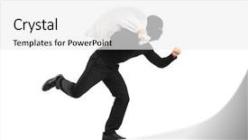  Presentation with bag - PPT theme enhanced with carrying a bag and running background and a white colored foreground