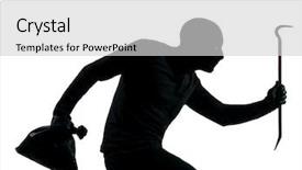  Presentation with criminal profiling - Cool new PPT theme with thief criminal walking quiet backdrop and a light gray colored foreground