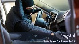  Presentation with car - Audience pleasing slide deck consisting of thief-in-the-car-rummages backdrop and a tawny brown colored foreground