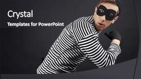  Presentation with black - Amazing slide set having thief-isolated-on-black backdrop and a dark gray colored foreground
