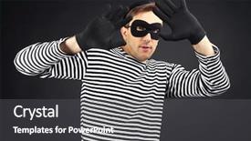  Presentation with black - PPT theme enhanced with thief-isolated-on-black background and a dark gray colored foreground