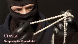  Presentation with black pearl - Amazing slide set having thief-man-in-black-mask backdrop and a wine colored foreground