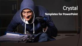  Presentation with personal data - Presentation theme featuring steal personal data in identity background and a dark gray colored foreground