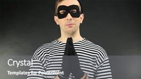  Presentation with dark and sad - Presentation design consisting of thief with handcuffs on dark background and a  colored foreground