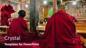  Presentation with ladakh - Presentation design having thiksey-india-september-4-2011 background and a wine colored foreground