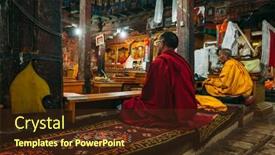  Presentation with ladakh - PPT layouts with thiksey-india-september-4-2011 background and a tawny brown colored foreground