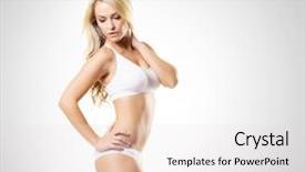  Presentation with weight loss - PPT theme with thin - fit and sporty girl background and a white colored foreground