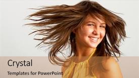  Presentation with studio - Colorful PPT theme enhanced with thin air - beautiful fashion model shot backdrop and a  colored foreground