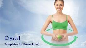  Presentation with healthy nutrition - Beautiful PPT layouts featuring thin air - sporty fit and beautiful girl backdrop and a lemonade colored foreground