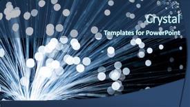  Presentation with fiber optics - Audience pleasing PPT theme consisting of thin blue line - fiber optics backdrop and a ocean colored foreground