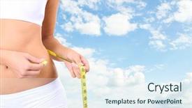  Presentation with tape - Amazing theme having thin blue line - slim girl with tape backdrop and a  colored foreground