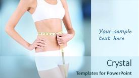  Presentation with is silenced duct tape - Cool new PPT theme with thin blue line - slim girl with tape backdrop and a  colored foreground