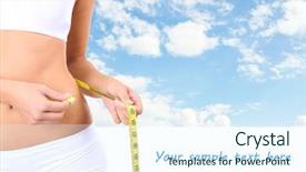  Presentation with tape - Presentation consisting of thin blue line - slim girl with tape background and a sky blue colored foreground