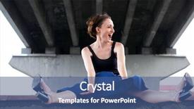  Presentation with black girl - Slide deck having thin blue line - young girl posing background and a  colored foreground