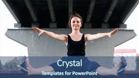  Presentation with black girl - Presentation design having thin blue line - young girl posing background and a ocean colored foreground