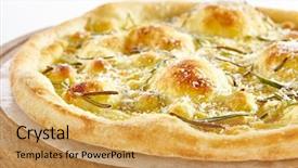  Presentation with mozzarella cheese - Amazing presentation theme having thin crispy focaccia with mozzarella backdrop and a yellow colored foreground