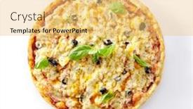  Presentation with alternative - Theme consisting of thin-hawaiian-pizza-with-chicken background and a yellow colored foreground