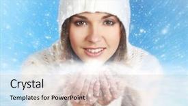  Presentation with girl christmas - Amazing presentation design having thin ice - portrait of young and attractive backdrop and a lemonade colored foreground