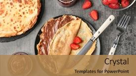  Presentation with chocolate - Audience pleasing presentation theme consisting of thin pancakes with chocolate backdrop and a coral colored foreground