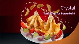  Presentation with cream - Amazing PPT theme having thin-pancakes-with-sour-cream backdrop and a wine colored foreground