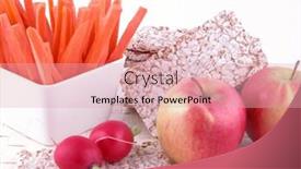  Presentation with rice - Amazing presentation theme having thin rice cakes apples carrot and radish - on diet backdrop and a lemonade colored foreground