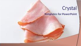  Presentation with thin film - Cool new PPT layouts with thin slice of ham folded backdrop and a sky blue colored foreground
