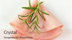  Presentation with thin film - Colorful theme enhanced with thin slice of ham backdrop and a coral colored foreground