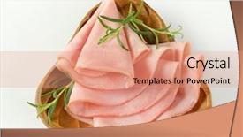  Presentation with bowl - Slides featuring thin slices of ham background and a coral colored foreground