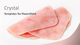  Presentation with thin film nano particles - Beautiful slides featuring thin-slices-of-ham backdrop and a sky blue colored foreground