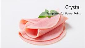  Presentation with thin film nano particles - Audience pleasing presentation theme consisting of thin slices of ham backdrop and a white colored foreground