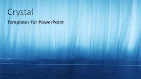  Presentation with curtain - Presentation having thin textile curtain in modern room background and a light blue colored foreground