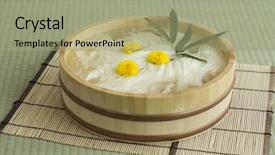  Presentation with noodles - Audience pleasing PPT theme consisting of thin wheat noodles backdrop and a  colored foreground