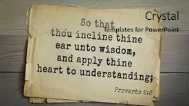  Presentation with bible verses - PPT theme enhanced with thine heart to understanding proverb background and a mint green colored foreground