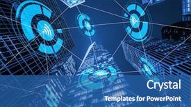  Presentation with internet - Presentation theme with things concept in city background and a ocean colored foreground