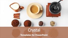  Presentation with coffee - Slide deck enhanced with things for preparing coffee table background and a coral colored foreground