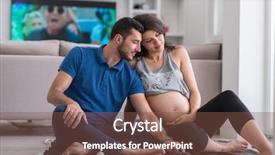  Presentation with happy baby - Presentation theme featuring their unborn baby at home background and a tawny brown colored foreground
