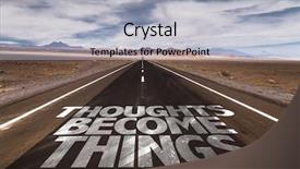 Presentation with thoughts - PPT theme with things written on desert road background and a light gray colored foreground