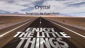  Presentation with desert - Slide deck having things written on desert road background and a  colored foreground